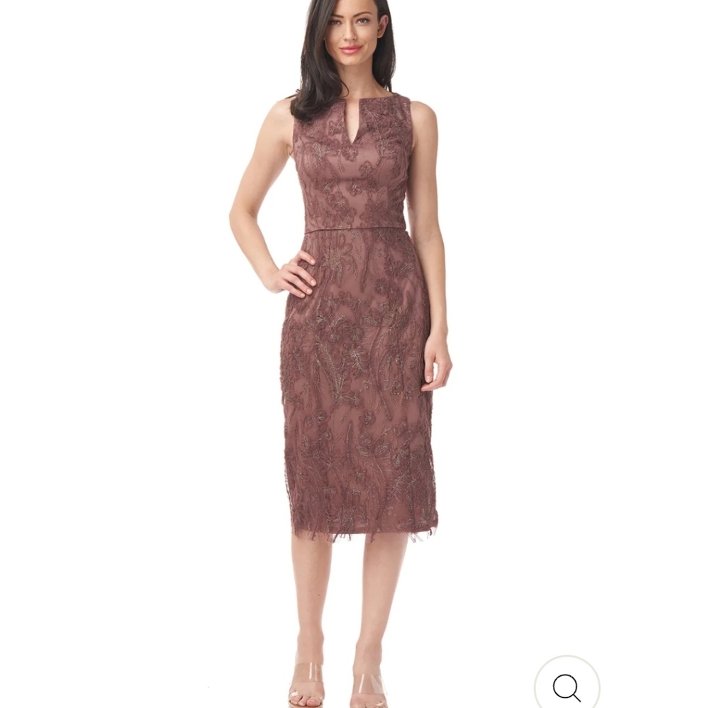 Js Collections Size 6 Mauve Midi Cocktail Dress - image 1